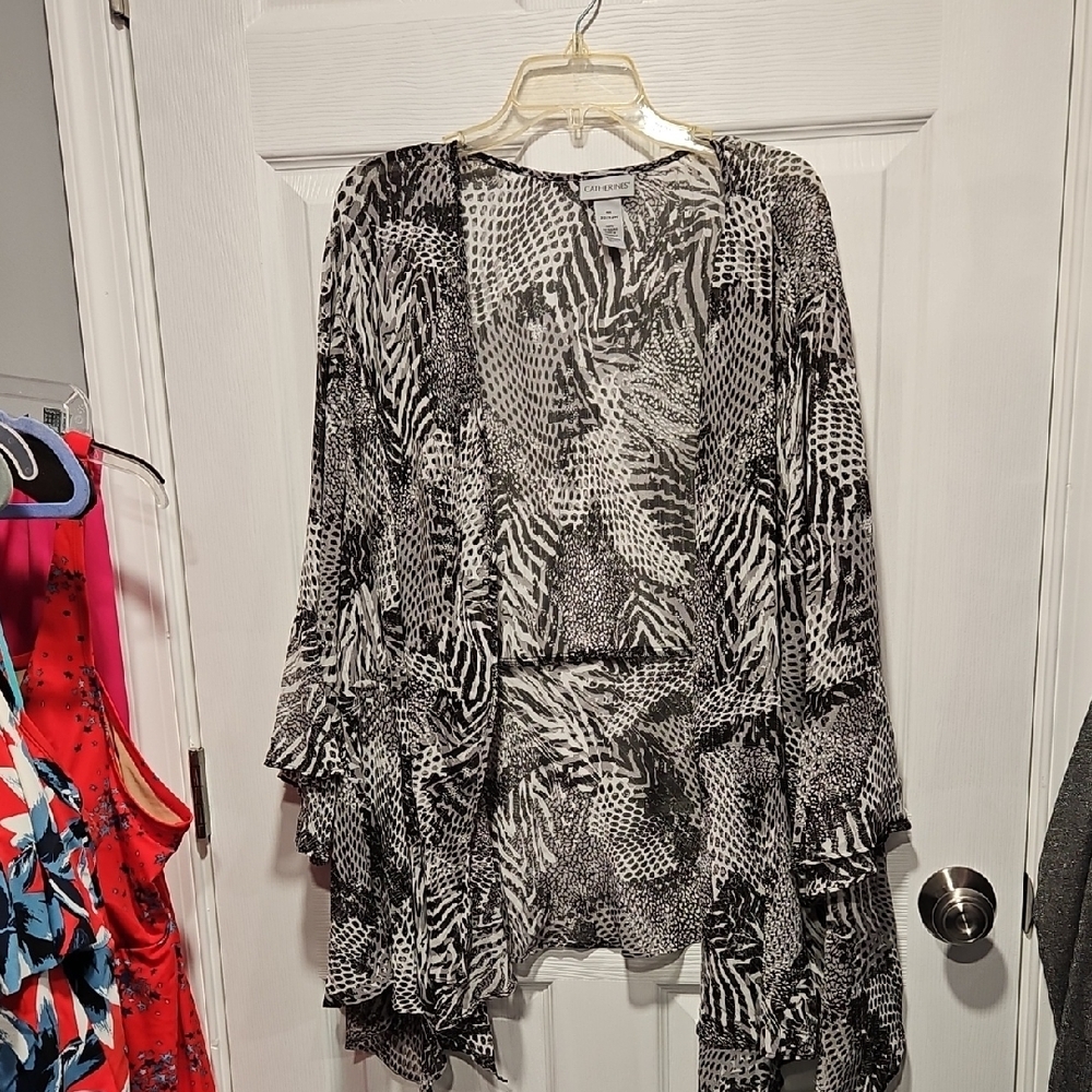 Catherines Monochrome Animal Print Top